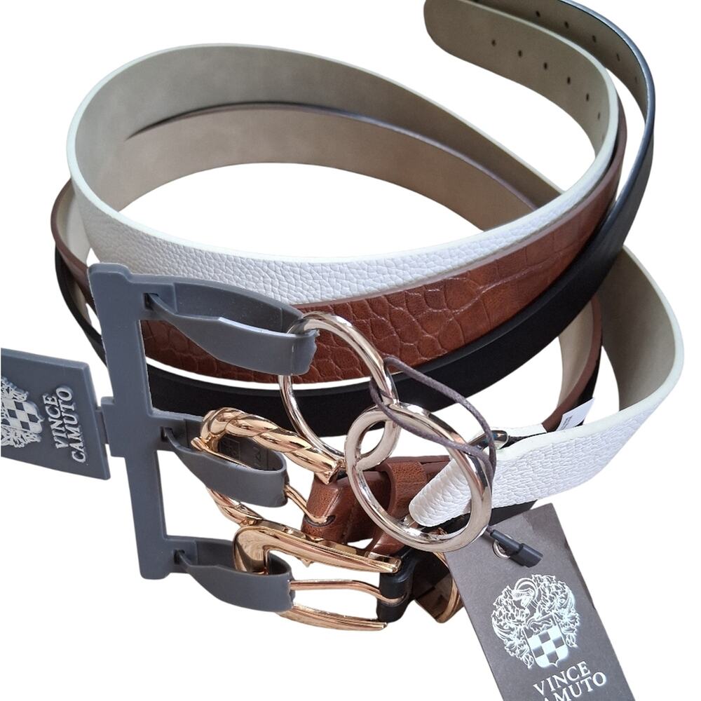NWT Vince Camuto Faux Leather Belts Size XL Set Of 3